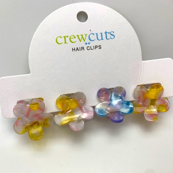 NWT Crewcuts Girls Mini Flower Hair Clips Multi Color - Picture 1 of 3
